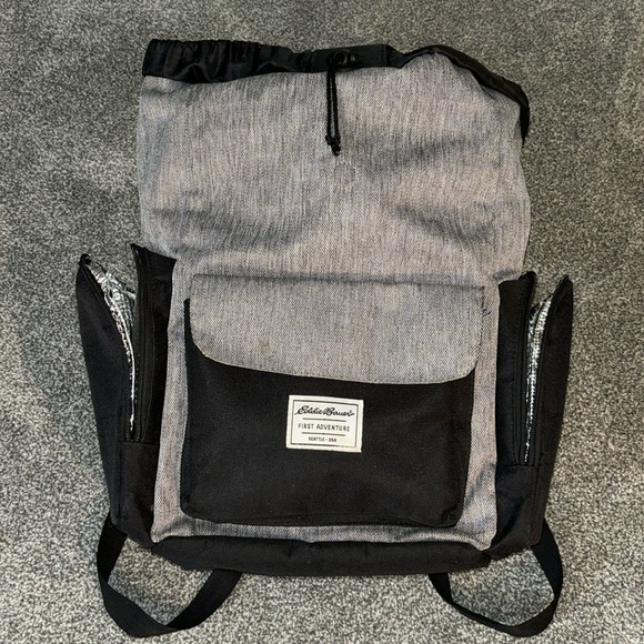 EDDIE BAUER first adventure backpack diaper bag in gray/black - Picture 3 of 8